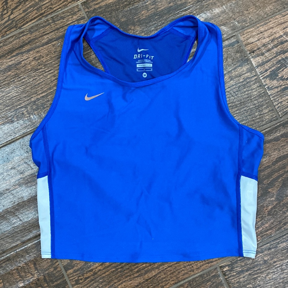 Nike blue running cropped tank top